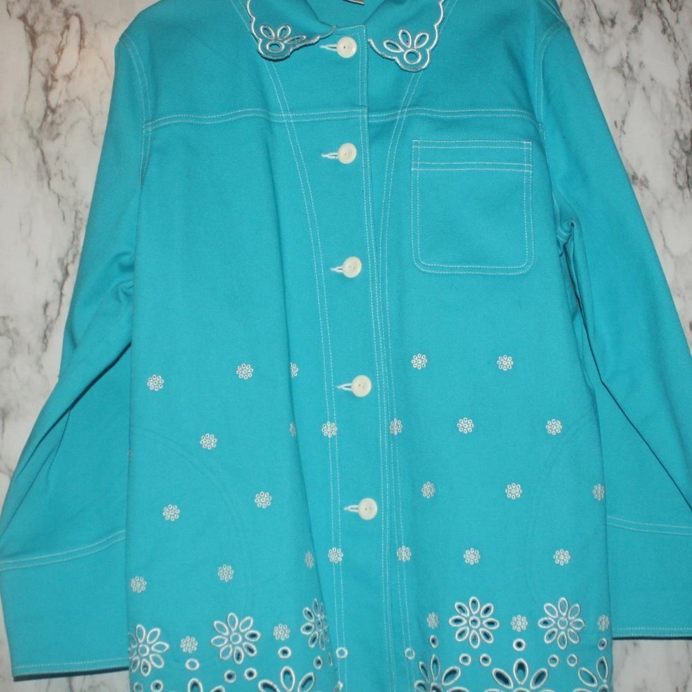 Diane's Essential Turquoise‎ Vintage Style Jacket L